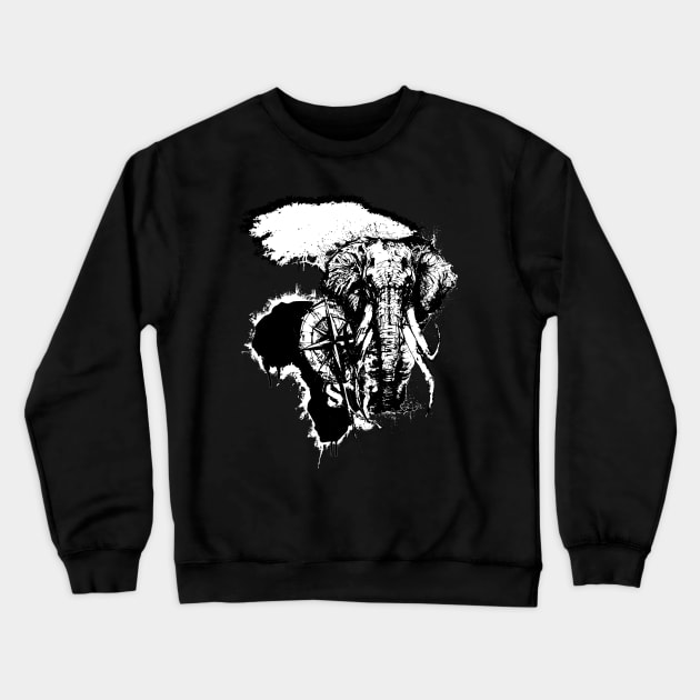 African Elepahant Crewneck Sweatshirt by MysticMoonVibes